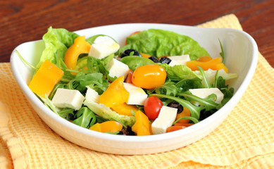 vegetable salad with feta cheese