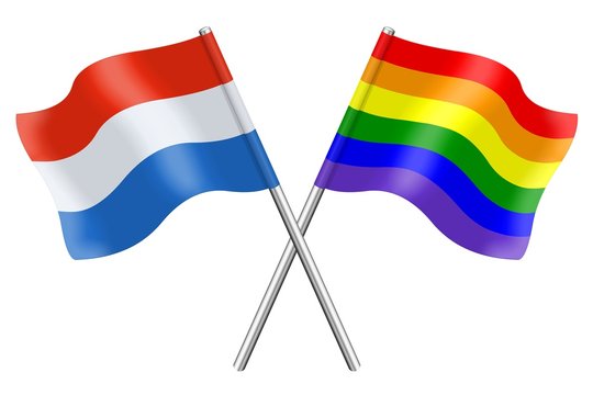Flags : Luxembourg and rainbow