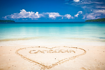 Beautiful turquoise beach on  Koh Rong Samloem, Cambodia.