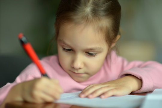 Little girl drawing