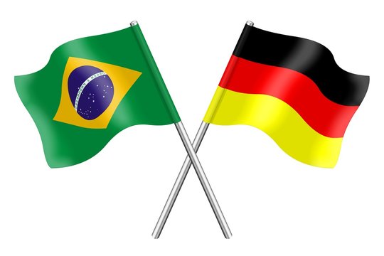 Fahnen: Brasilien und Deutschland