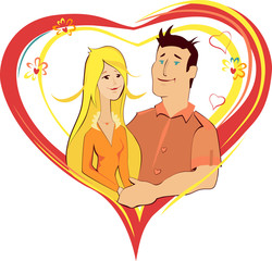 vector illustration valentines with people