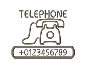 Phone numbers in the box and the inscription