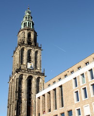 Martini tower and the new student sociëty in Groningen