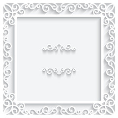 Paper frame on white background