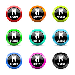 dentist icon vector set