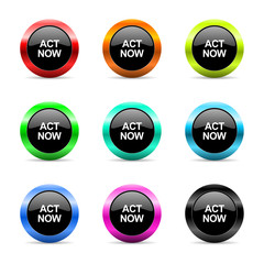 act now icon vector set
