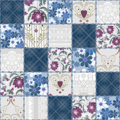 Patchwork seamless floral lace pattern