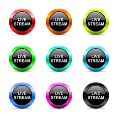 live stream icon vector set