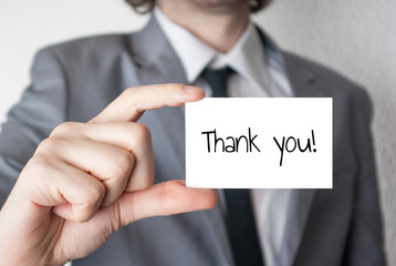 Thank you held in hand