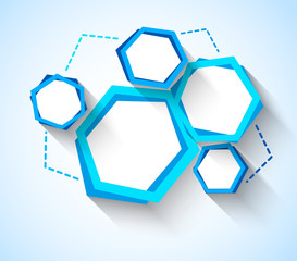 Abstract background with blue hexagons