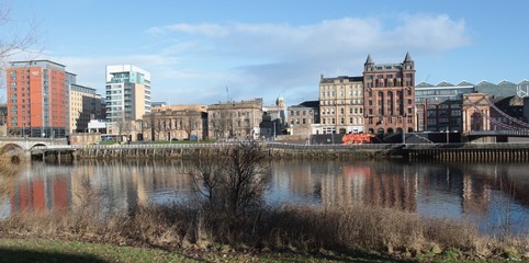 Blick auf Glasgow`s Uferfront