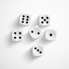 Dice on white background