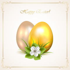Decorative Easter eggs with flower