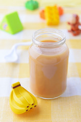 Banana puree for baby nutrition