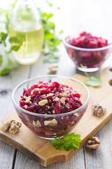 Beetroot salad with walnuts