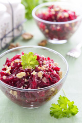Salad from beetroot and walnuts