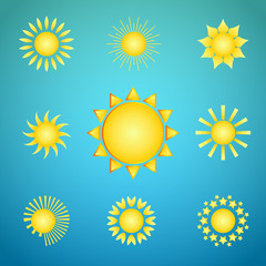 Set of Vector Icon Sun