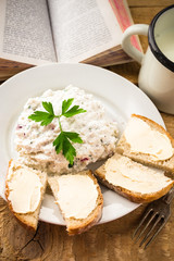 Delicious breakfast book kitchen table vintage