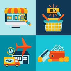Online Shopping Business Icons Set