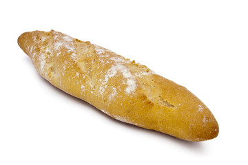 artisan baked bread isolated on white background