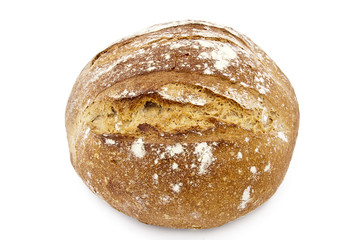 artisan baked bread isolated on white background