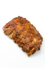 Ribs bbq pork isolated white background