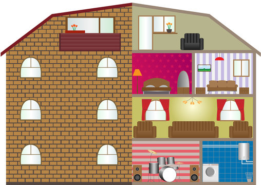 Vector illustration of a house interior. EPS-10.