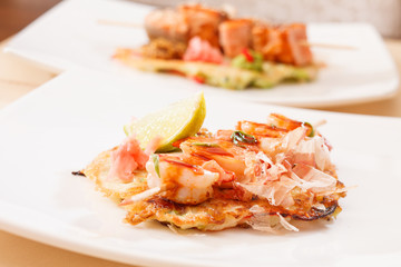 kebab with shrimps