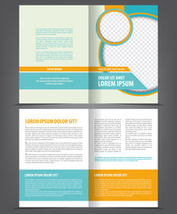 Vector empty bifold brochure print template design - 62660449