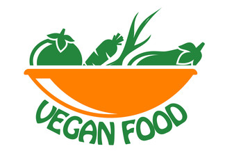 Vegan food icon with vegetables