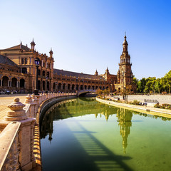 Fototapeta premium Spanish Square (Plaza de España) in Sevilla, Spain