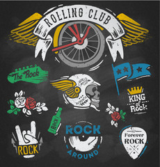 Rock themed badges. Vector
