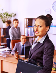 Group business people in office.