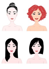 ヌードの女性の上半身、セット