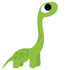 A Vector Cute Cartoon Green Dinosaur Isolated