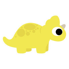 A Vector Cute Cartoon Yellow Dinosaur Isolated