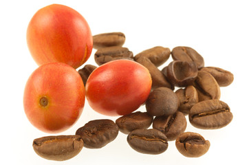 cerises de café, grains de café