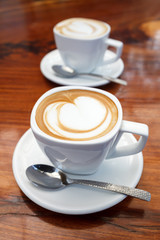 Two cup of latte coffee