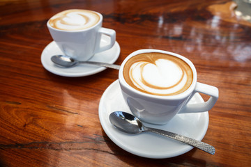 Two cup of latte coffee