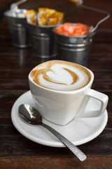 Cup of latte coffee