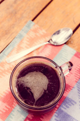 coffee on wood