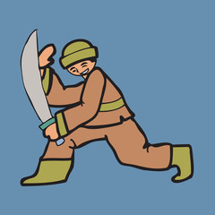 Chenese boy with sword