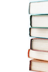 stack of Old books isolated on white