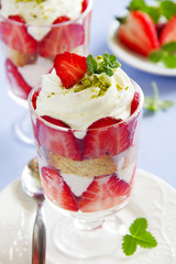 dessert with cookies, strawberries