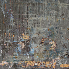 3d abstract grunge gray blue orange wall backdrop