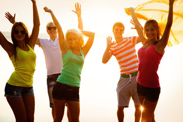 Young people at the beach