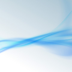 Abstract blue waves over white background