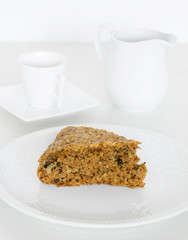 Homemade carrot cake, sliced cake