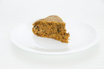 Homemade carrot cake, sliced cake